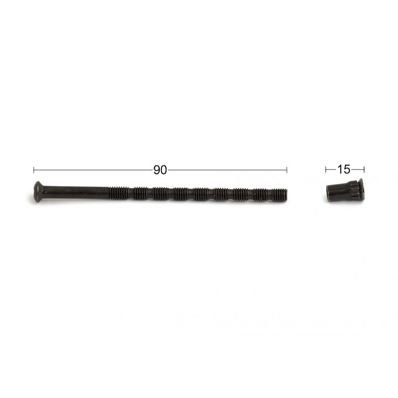 Habo Skruv m.nippel 90 mm M5 Svart