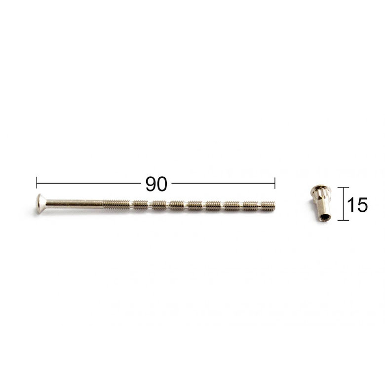 Habo Skruv m.nippel 90 mm M4 Blank/Nickel