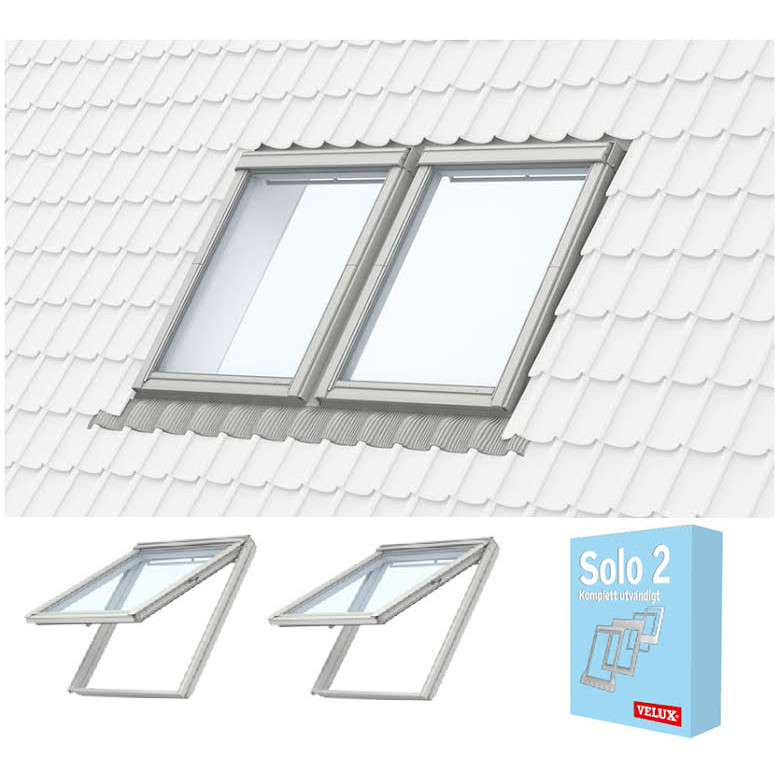 Takfönster Velux Duo Topp-&pivåhängt 100mm
