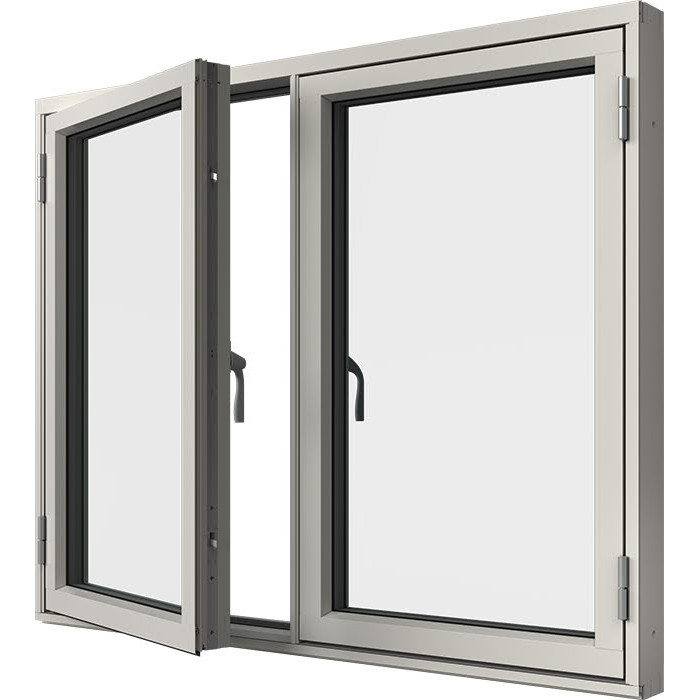 Sidohängt Elitfönster Original Alu 100 Tvåluft 3-glas Vitlackerad Aluminium