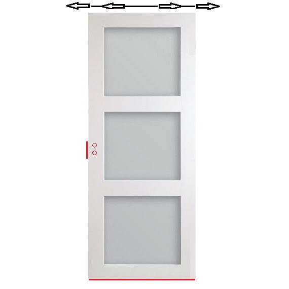Skjutdörr Elitfönster Contur Sp3 Vit Frostat Glas