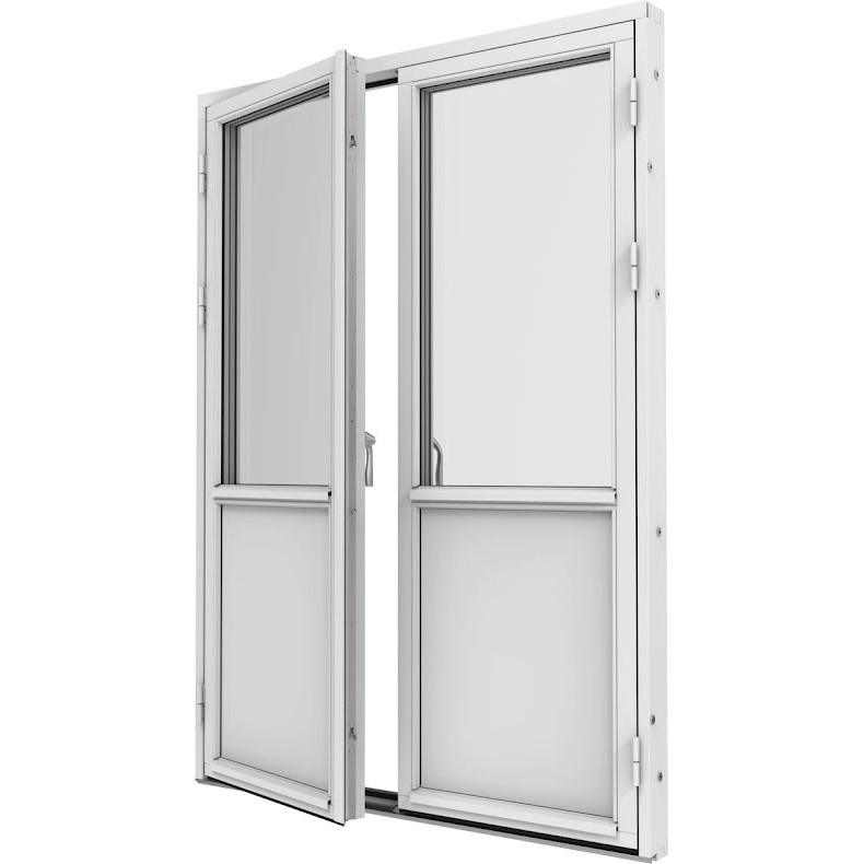 Bröstad Parfönsterdörr Elitfönster Original Trä 100 3-Glas Vitmålat Trä