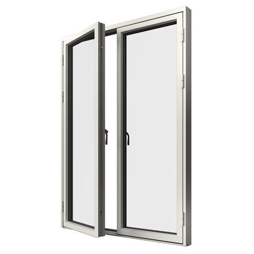 Helglasad Parfönsterdörr Elitfönster Original Alu 100 3-glas Vit Aluminium