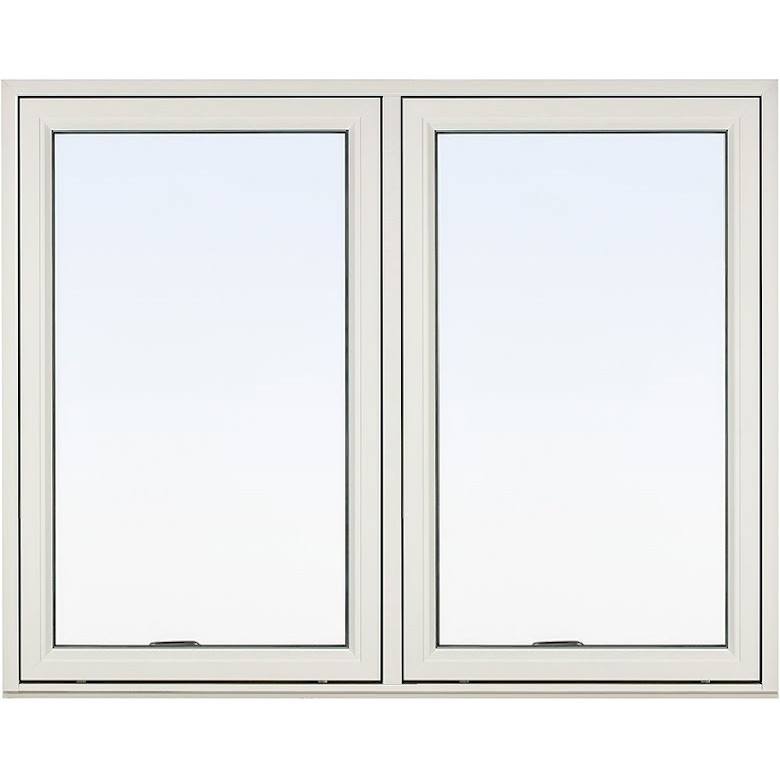 Vridfönster 2-luft Svenska Fönster Rund Profil 3-glas Vitlackerad Aluminium