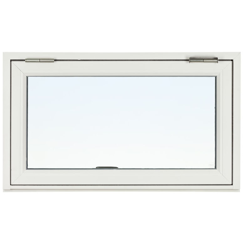 Överkantshängt Fönster Svenska Fönster Rund Profil 3-glas Vitlackerad Aluminium
