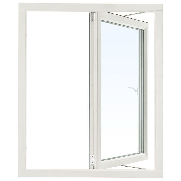 SIDESWING FÖNSTER SVENSKA FÖNSTER RUND PROFIL 3-GLAS VITLACKERAD ALUMINIUM