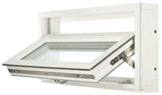 Topturn Fönster Svenska Fönster Rund Profil 3-glas Vitlackerad Aluminium