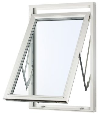 Vridfönster Svenska Fönster Rund Profil 3-glas Vitmålat Trä