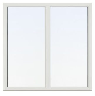 Fast Fönster Med Glasdelande Post Svenska Fönster Rund Profil 3-Glas Vit Aluminium