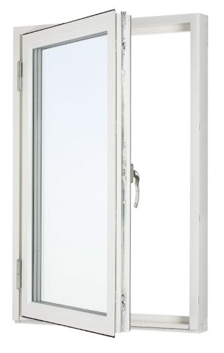 SIDOHÄNGT FÖNSTER SVENSKA FÖNSTER RAK PROFIL 3-GLAS VIT ALUMINIUM