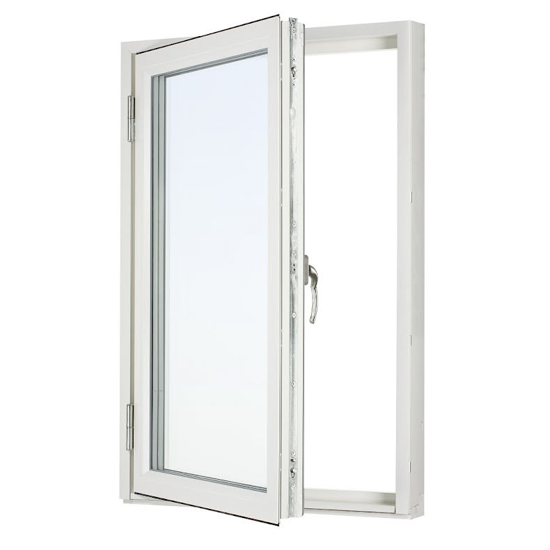 SIDOHÄNGT FÖNSTER SVENSKA FÖNSTER RAK PROFIL 3-GLAS VIT ALUMINIUM