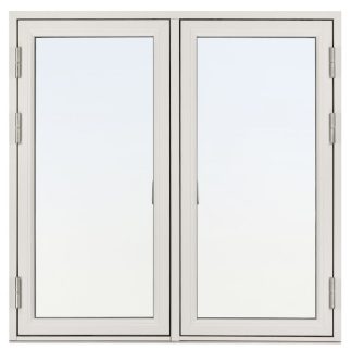 SIDOHÄNGT 2-LUFT SVENSKA FÖNSTER RAK PROFIL 3-GLAS VIT ALUMINIUM