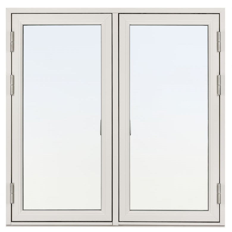 SIDOHÄNGT 2-LUFT SVENSKA FÖNSTER RAK PROFIL 3-GLAS VIT ALUMINIUM
