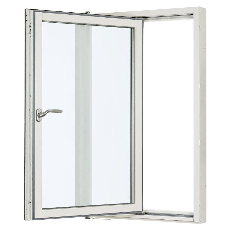 SIDESWING FÖNSTER SVENSKA FÖNSTER RAK PROFIL 3-GLAS VIT ALUMINIUM
