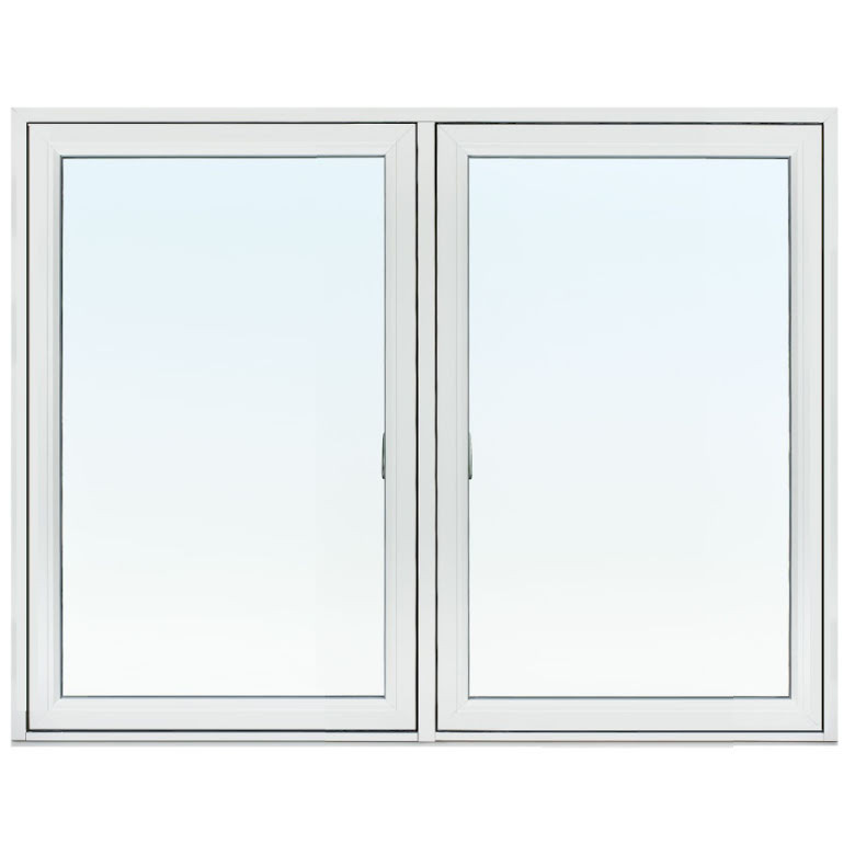 Sideswing 2-luft Svenska Fönster Rak Profil 3-glas Vit Aluminium