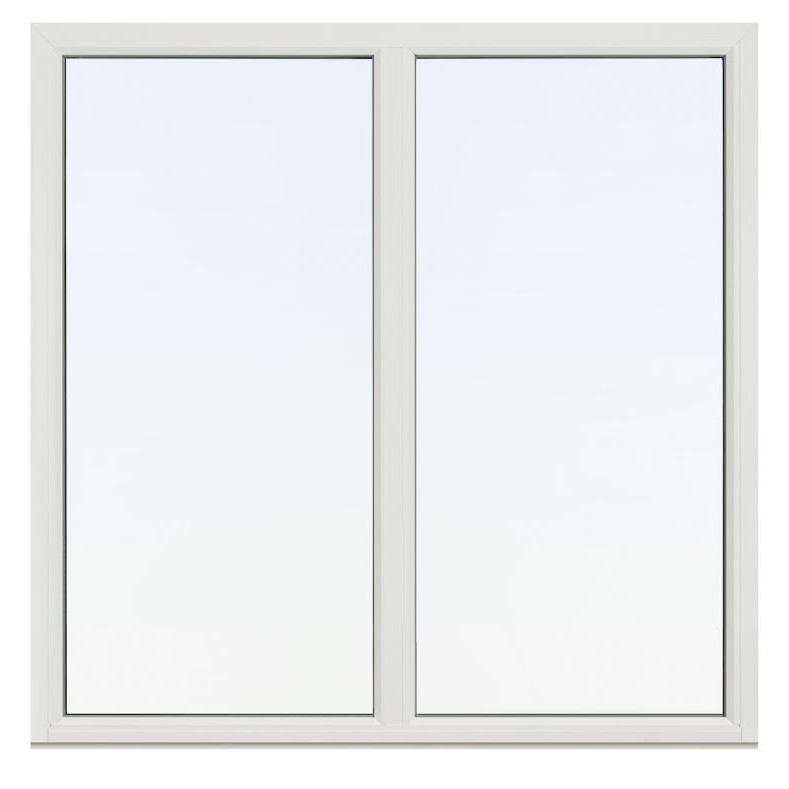 Fast Fönster Svenska Fönster Rak Profil 3-Glas Med Glasdelande Post Vit Aluminium