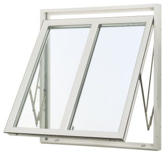 Vridfönster Svenska Fönster Rak Profil 3-glas Med Glasdelande Post Vit Aluminium