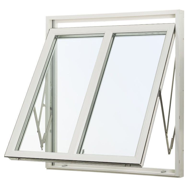 Vridfönster Svenska Fönster Rak Profil 3-glas Med Glasdelande Post Vit Aluminium