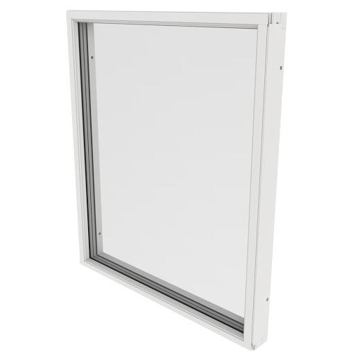 Fast Fönster Outline 3-Glas Vitlackerad Alu
