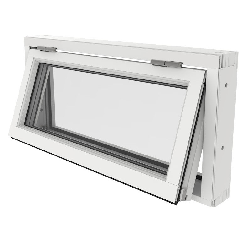 Överkantshängt Fönster Outline 3-Glas Vitlackerad Alu