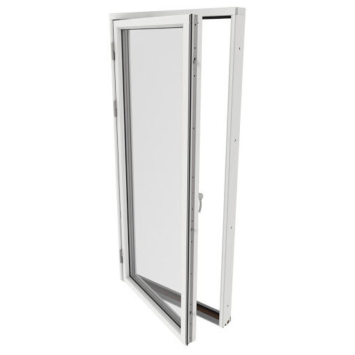 Helglasad Fönsterdörr Outline 3-Glas Vitlackerad Alu