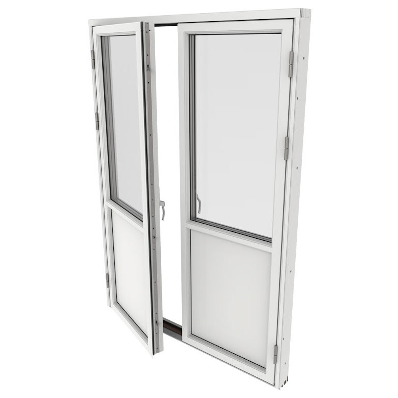 Bröstad Parfönsterdörr Outline 3-Glas Vitlackerad Alu