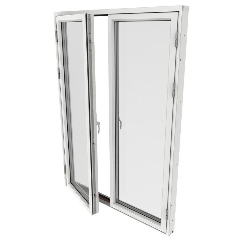 Helglasad Parfönsterdörr Outline 3-Glas Vitlackerad Alu
