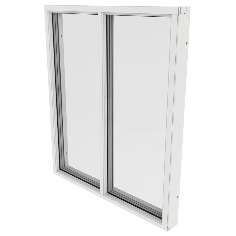 Fast Fönster Outline Med En Glasdelande Post 3-Glas Vitlackerad Alu