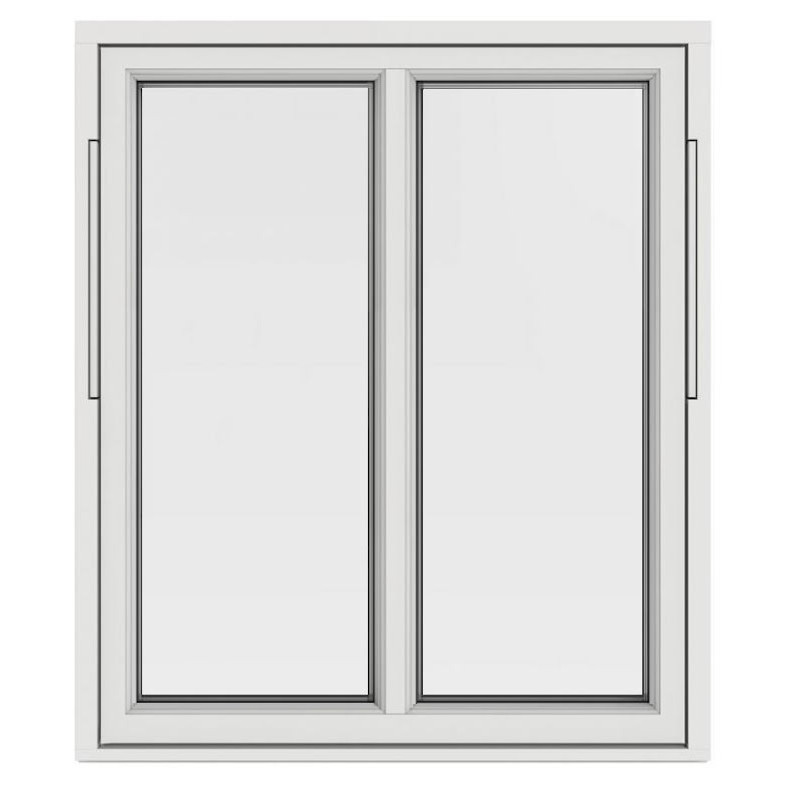 Vridfönster Outline Med En Glasdelande Post 3-glas Vitlackerad Alu