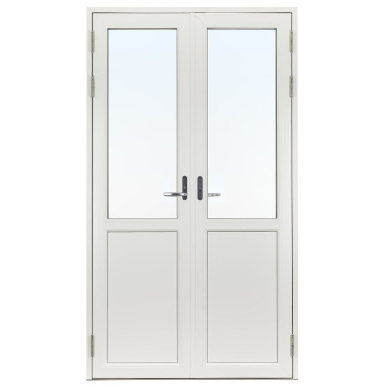 Parfönsterdörr Svenska Fönster Rak Profil 3-Glas Vitlackerad Aluminium