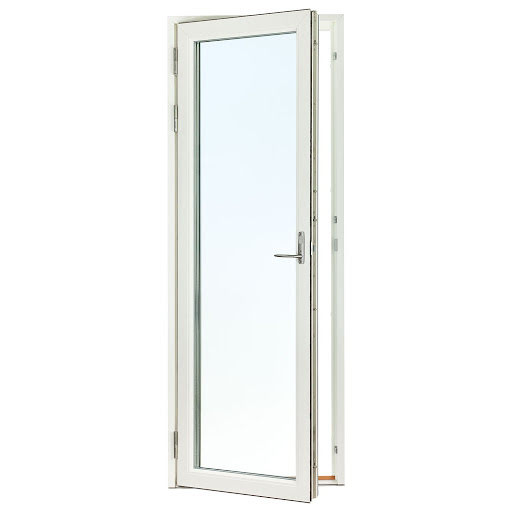 Helglasad Fönsterdörr Svenska Fönster Rund Profil 3-glas Vit Aluminium