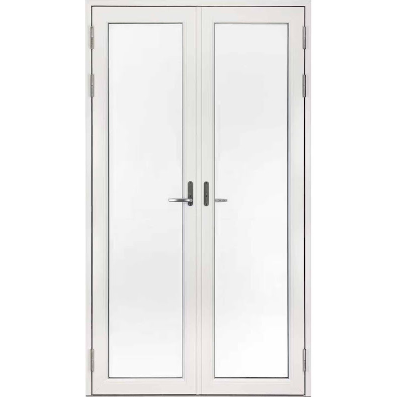 Helglasad Parfönsterdörr Svenska Fönster Rund Profil 3-glas Vit Aluminium