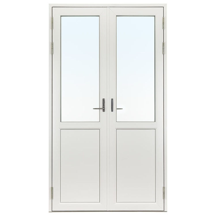 Parfönsterdörr Svenska Fönster Rund Profil 3-Glas Vit Aluminium