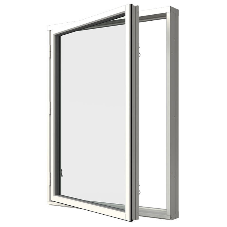 Sidohängt Fönster Elitfönster Retro 3-Glas Vitlackerad Aluminium