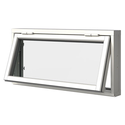 Överkantshängt Fönster Elitfönster Retro 3-Glas Vitlackerad Aluminium