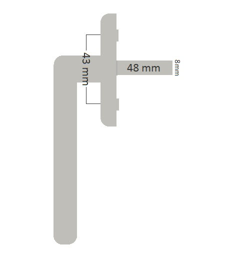 Fönsterhandtag Svenska Fönster Vänster 8x48 Mm Sprint - Bild 3
