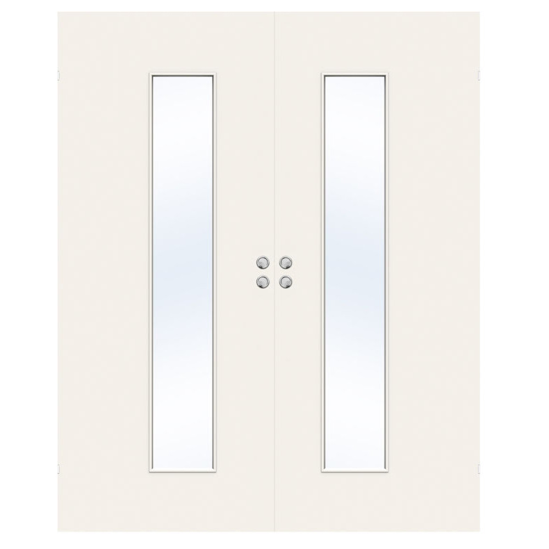 Parskjutdörr Swedoor Stable Effect Q510 Klarglas Vit Infälld