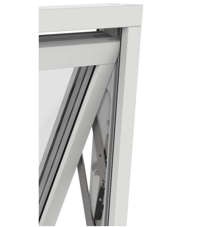 Vridfönster Outline Tvåluft 3-Glas Vitmålat Trä - Bild 3