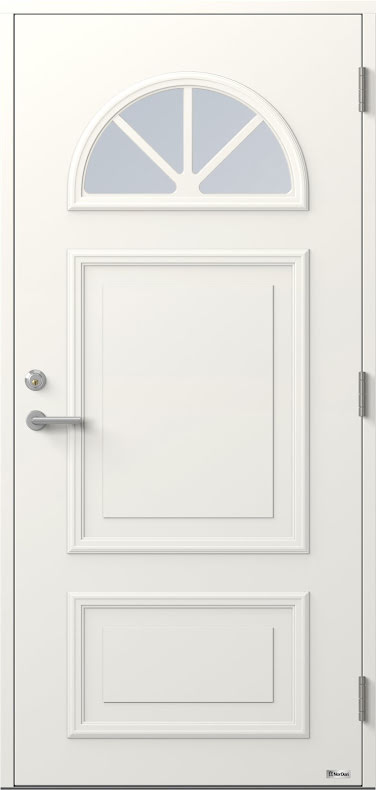 Ytterdörr Bor Månen 820g Klarglas Vit
