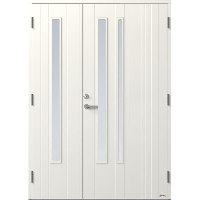 Parytterdörr Bor Linje 302pg2+1 Klarglas Vit