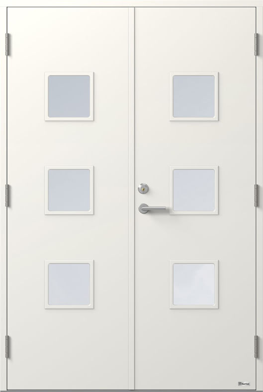 Parytterdörr Bor Kvadraten 839 Pg3 Klarglas Vit