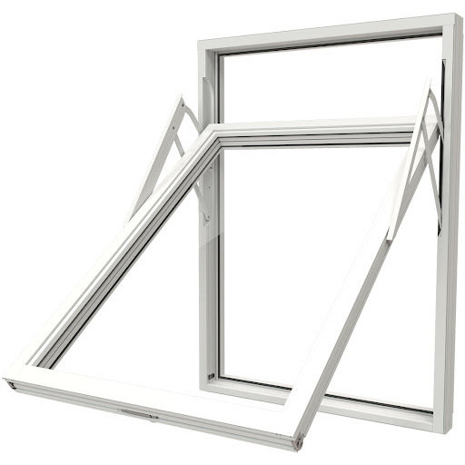 Vridfönster NorDan Ntech 3-glas Vit Aluminium