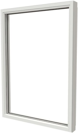 Fast Fönster Nordan Ntech 3-Glas Vitmålat Trä