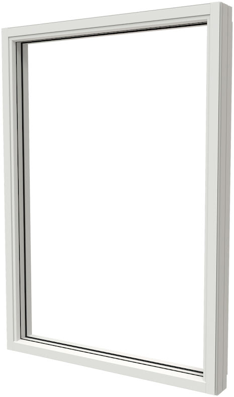 Fast Fönster Nordan Ntech 3-Glas Vitmålat Trä