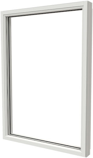 Fast fönster NorDan Ntech 3-glas Vit Aluminium