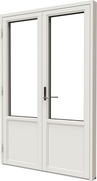 Bröstad Parfönsterdörr Nordan Ntech 3-Glas Vitmålat Trä