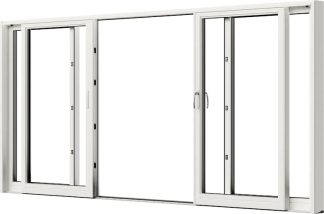 Parskjutdörr Nordan Ntech 3-Glas Vit Aluminium