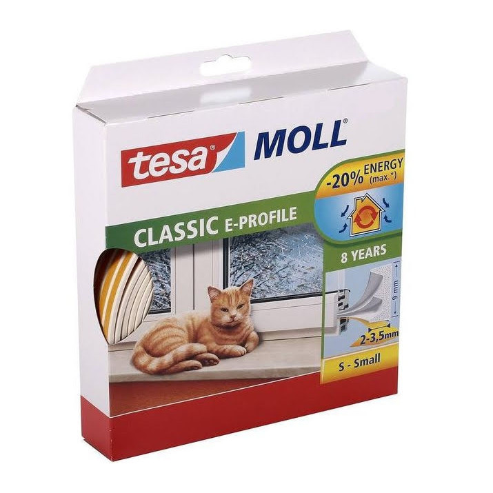 Tätningslist TESA MOLL Classic E-profile Vit - 6 Meter