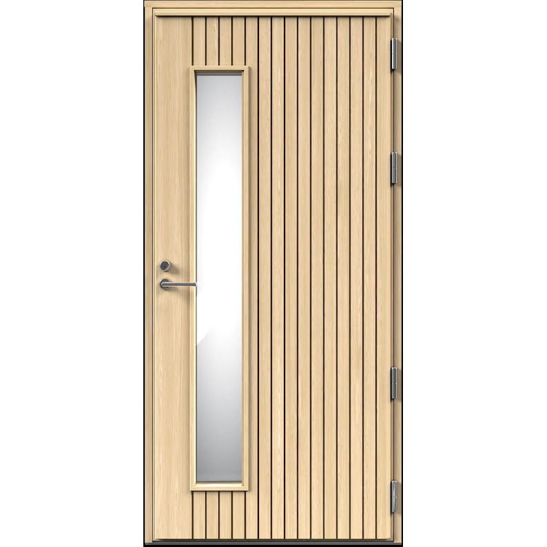 Ytterdörr Kaski Somero Klarglas Laserad Furupanel
