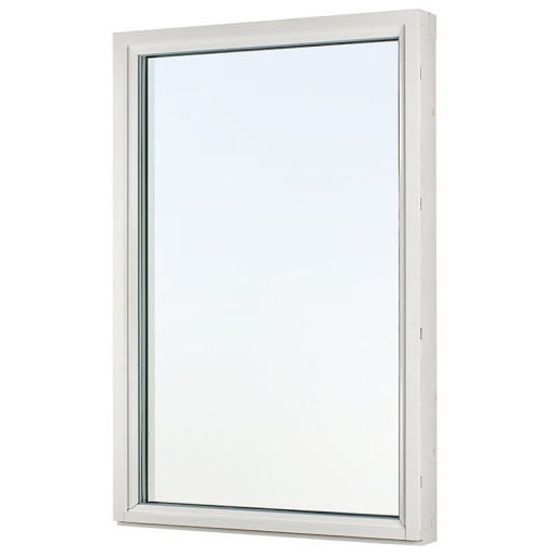 Fast Fönster Svenska Fönster Rund Profil 3-Glas Vit Aluminium